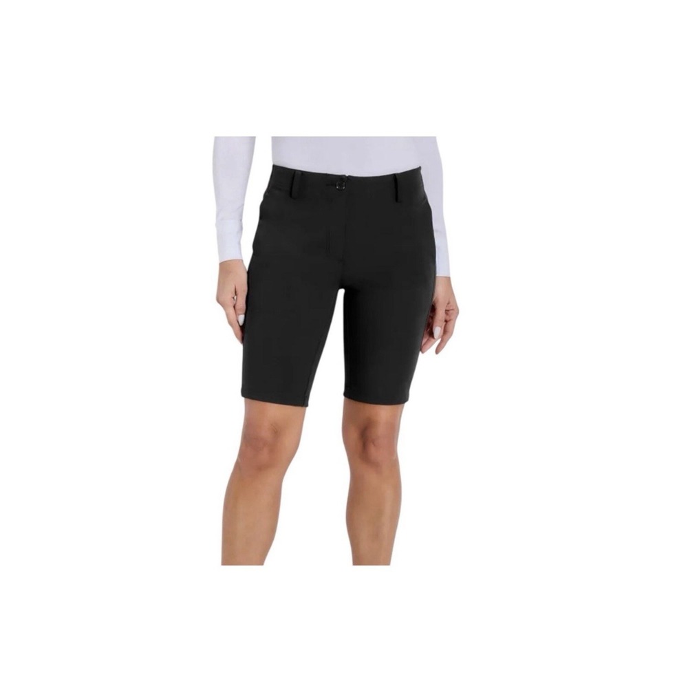 $198 NWT Anatomie Aleya Bermuda Shorts Black Modest Twill Travel Golf Tennis